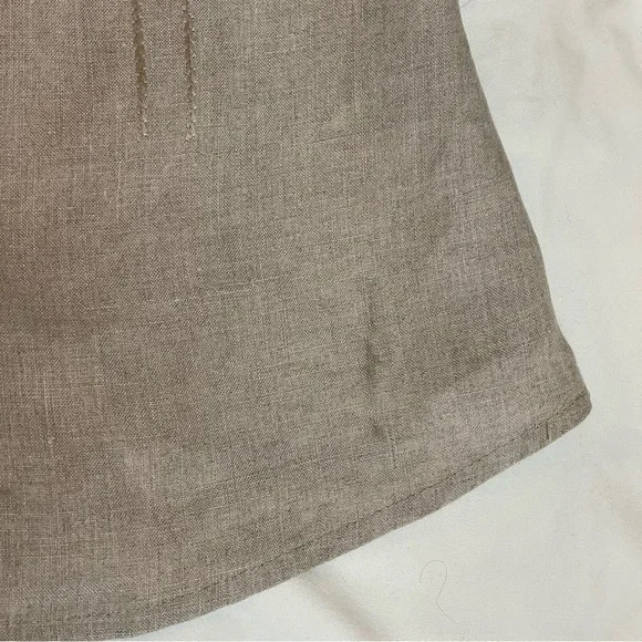 Tweeds Beige Taupe 100% Linen Embroidered Button Down Shirt - Size Medium - Picture 8 of 8